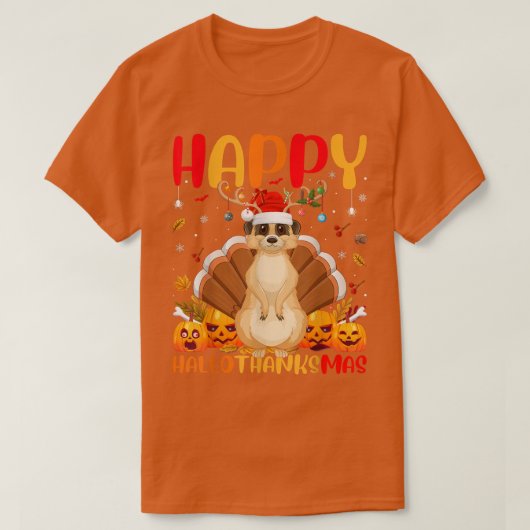 Funny Meerkat Animal Lover Happy Meerkat HelloThan Tシャツ (デザイン正面)