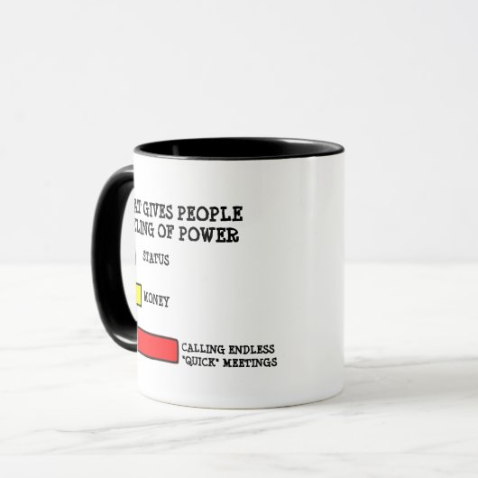 Funny Meeting Mug - Sarcastic Office Coffee Cup マグカップ (正面左)