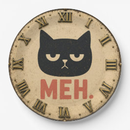 Funny Meh Cat ペーパープレート