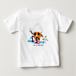 Funny Melting Ice Cream Surfing – Cute Summer Cart ベビーTシャツ