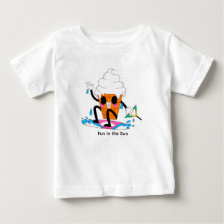 Funny Melting Ice Cream Surfing – Cute Summer Cart ベビーTシャツ
