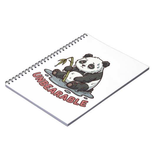 Funny Melting Panda Burnt Out Sticker  ノートブック (左側)