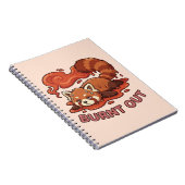 Funny Melting Red Panda Burnt Out Sticker | Cute ノートブック (右側)