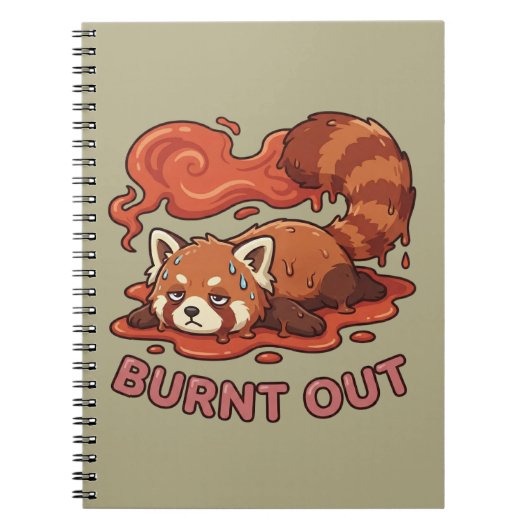 Funny Melting Red Panda Burnt Out Sticker | Cute  ノートブック (正面)