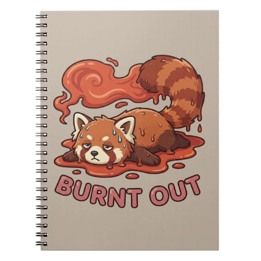Funny Melting Red Panda Burnt Out Sticker | Cute  ノートブック (正面)