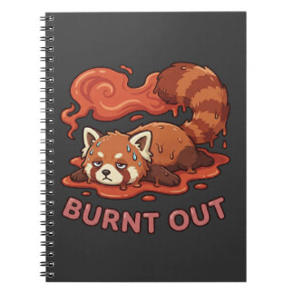Funny Melting Red Panda Burnt Out Sticker | Cute ノートブック