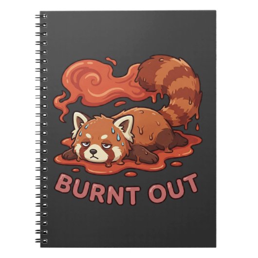 Funny Melting Red Panda Burnt Out Sticker | Cute  ノートブック (正面)