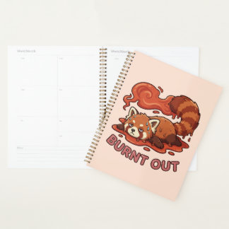 Funny Melting Red Panda Burnt Out Sticker | Cute プランナー手帳
