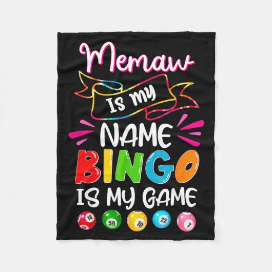 Funny Memaw Is My Name Bingo Is My Game, Bingo Lov フリースブランケット (正面)