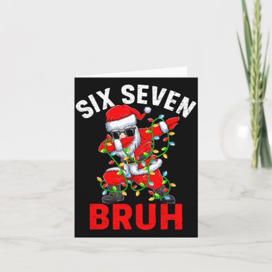 Funny Meme 67 6 7 Christmas Six Seven Bruh Men Wom カード (正面)