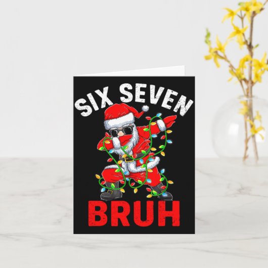 Funny Meme 67 6 7 Christmas Six Seven Bruh Men Wom カード (黄色い花)