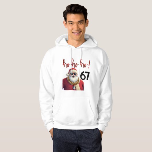 Funny Meme 67 Santa Christmas Sweatshirt  パーカ (正面フル)