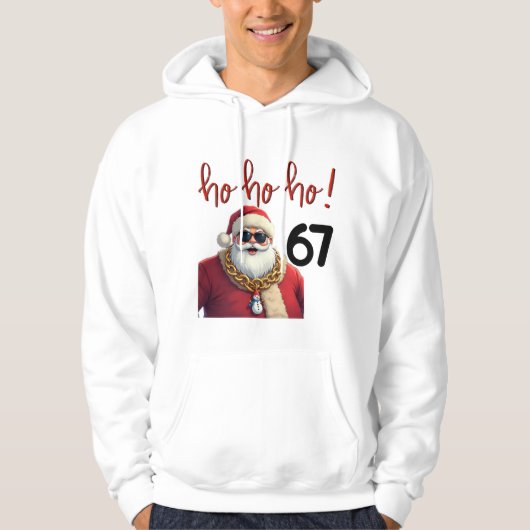 Funny Meme 67 Santa Christmas Sweatshirt  パーカ (正面)