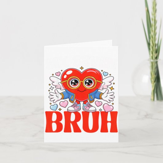 Funny Meme 67 Six Seven Bruh Valentine Heart Women カード (正面)