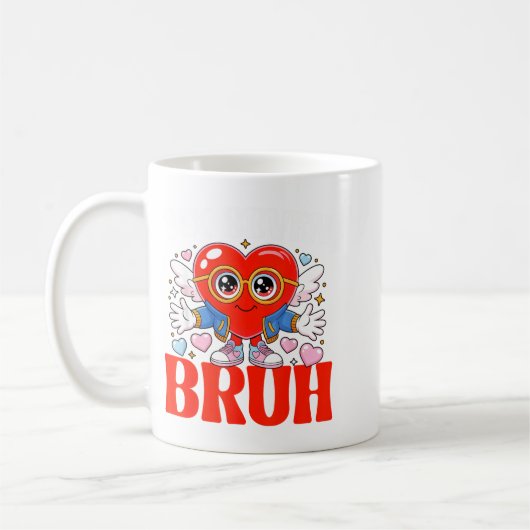 Funny Meme 67 Six Seven Bruh Valentine Heart Women コーヒーマグカップ (左)
