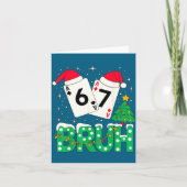 Funny Meme 6 7 Festive Ker Bruh Christmas Tree San カード (正面)