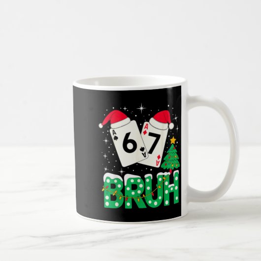 Funny Meme 6 7 Festive Ker Bruh Christmas Tree San コーヒーマグカップ (右)