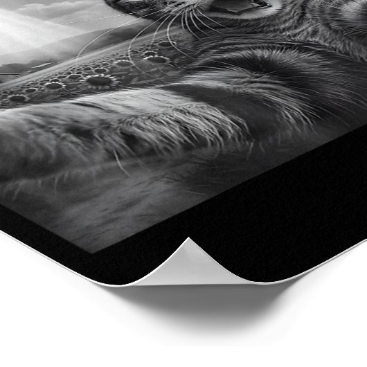 Funny Meme Cat Selfie Six Seven Retro Cat 67 Anima ポスター (角)