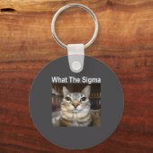 Funny Meme Cat What The Sigma Cute Cat Meme Quote  キーホルダー (正面)