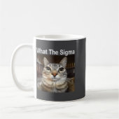 Funny Meme Cat What The Sigma Cute Cat Meme Quote コーヒーマグカップ (左)