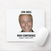 Funny Meme Gamer Mousepad Low Skill マウスパッド (マウス)