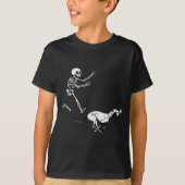 Funny Meme Greyhound Running Skeleton Halloween  Tシャツ (正面)