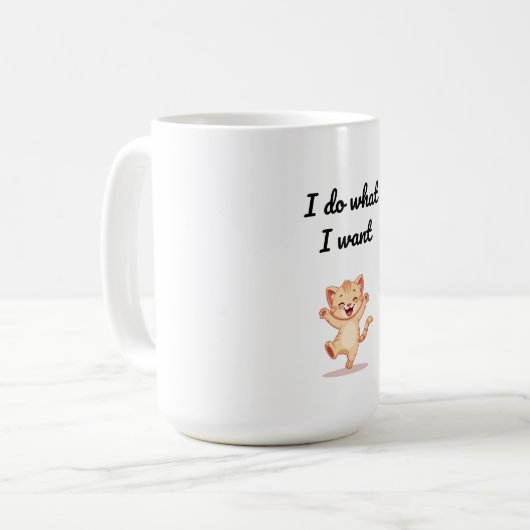 Funny Meme Illustration Mug コーヒーマグカップ (正面左)