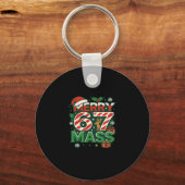 Funny Meme Merry 67 M Candy Cane Christmas Numbers キーホルダー (正面)