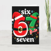 Funny Meme Six Seven 67 Elf 6 7 Santa Christmas Pa カード (正面)