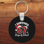 Funny Meme Six Seven Christmas I Survived 67 Days  キーホルダー (正面)