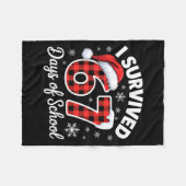 Funny Meme Six Seven Christmas I Survived 67 Days  フリースブランケット (正面(横))
