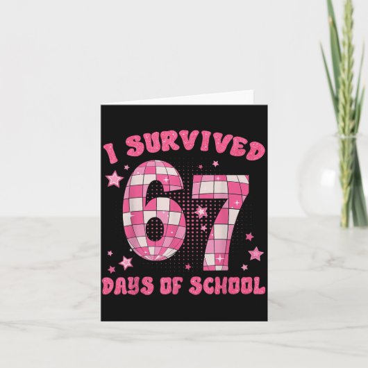 Funny Meme Six Seven Teacher I Survived 67 Days Of カード (正面)