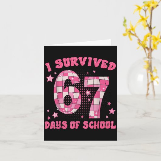 Funny Meme Six Seven Teacher I Survived 67 Days Of カード (黄色い花)