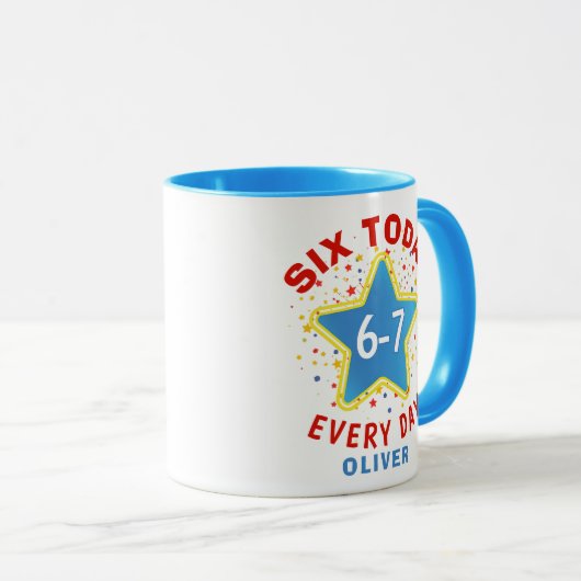 Funny Meme Six Today 6-7 Every Day Birthday Kid's  マグカップ (正面右)