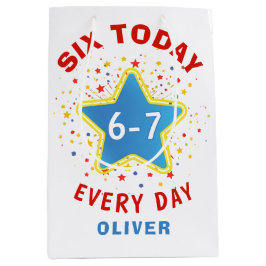 Funny Meme Six Today 6-7 Every Day Birthday Kid's  ミディアムペーパーバッグ
