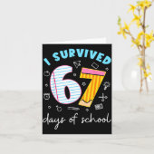 Funny Meme Teacher Student I Survived 67 Days Of S カード (黄色い花)