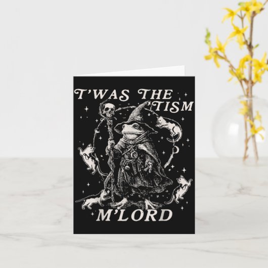 Funny Meme Twas The Tism M Lord Autism Frog Graphi カード (黄色い花)