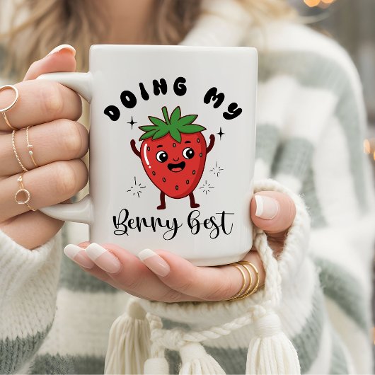 Funny Mental Health Doing My Berry Best  コーヒーマグカップ