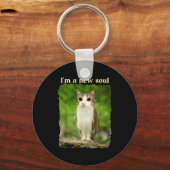 Funny Meowl Meme, Cat Owl Meme Brainrot Gen Alpha  キーホルダー (正面)