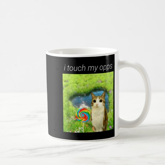 Funny Meowl Meme, Cat Owl Meme Brainrot Gen Alpha コーヒーマグカップ (右)