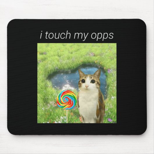 Funny Meowl Meme, Cat Owl Meme Brainrot Gen Alpha  マウスパッド (正面)