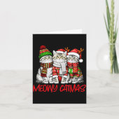 Funny Meowy Catmas Christmas Cats Ugly Sweater Gra カード (正面)
