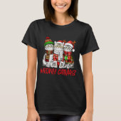 Funny Meowy Catmas Christmas Cats Ugly Sweater Gra Tシャツ (正面)