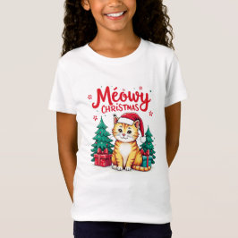 Funny Meowy Christmas Cat T-shirt Tシャツ
