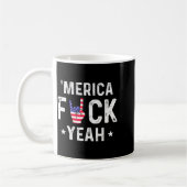 Funny Merica For Yeah 4th Of July コーヒーマグカップ (左)
