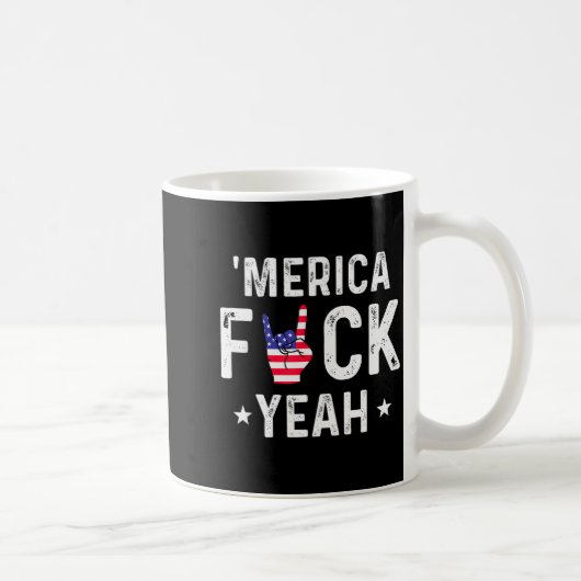Funny Merica For Yeah 4th Of July コーヒーマグカップ (右)
