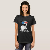 Funny Merica Jack Russell Terrier Tシャツ (正面フル)