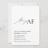 Funny Merry AF Christmas Dinner Party  招待状 (正面)