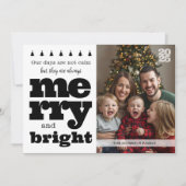 Funny Merry and Bright Large Family Christmas Card シーズンカード (正面)