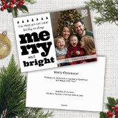 Funny Merry and Bright Large Family Christmas Card シーズンカード